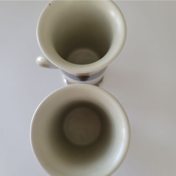 Vintage Otagiri Irish Coffee Mugs Pedestal Blue Beige Set of 2 1049 B - Picture 8 of 12